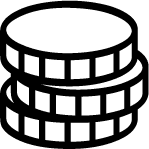 The cost of hearing aids - coins icon.