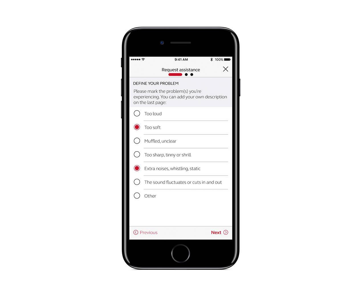 ReSound Assist app screen: remote fine tuning.